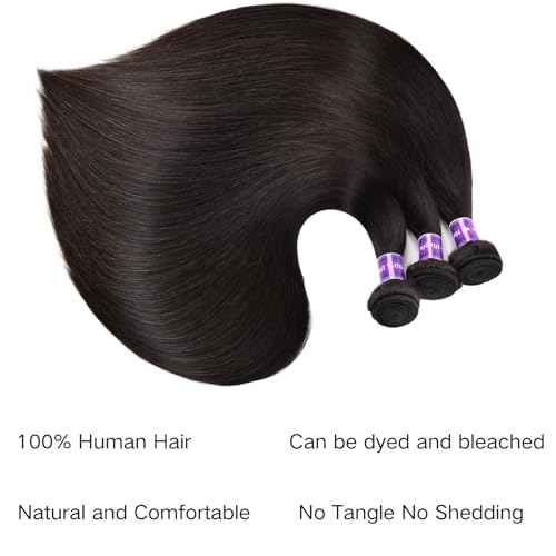 Human Hair Bundles Straight 3 Bundles Human Hair 20 22 24 Inch 100% Unprocessed 12A Brazilian Virgin Hair Weave Straight Human Hair Extensions