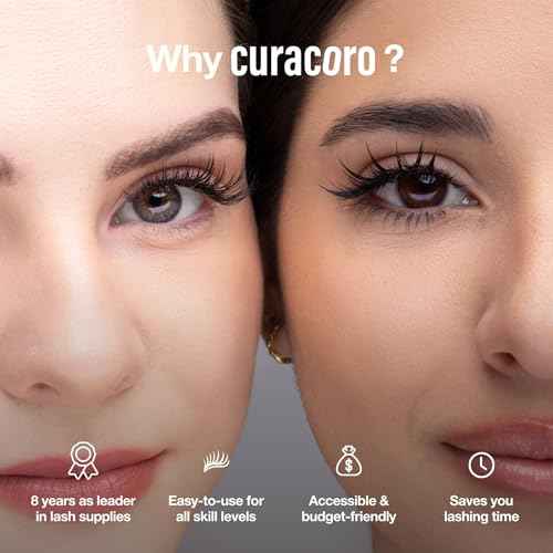 Curacoro YY Eyelashes Extensions - 2D Fans Volume Eyelashes, 0.07 CC Curl 9mm - 15mm Length Mixed Tray, Full Fluffy Volume Look, Long Lasting & Easy Application