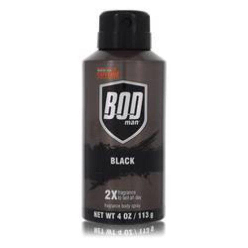 Bod Man Black Body Spray by Parfums De Coeur - 4 oz Men's Fragrance for All-Day Freshness