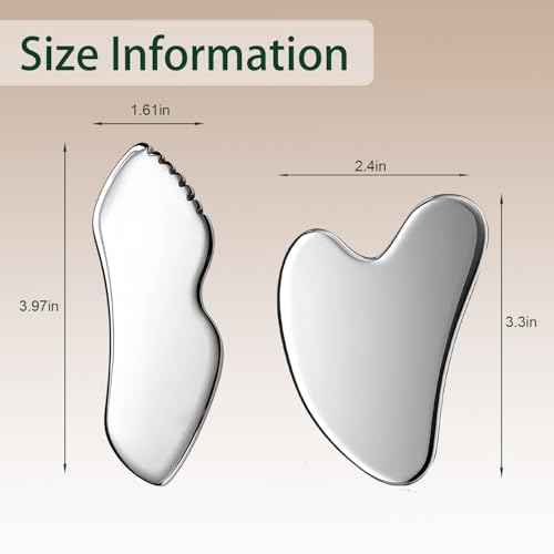 2Pcs gua sha facial tools stainless steel guasha set for face metal boby lymphatic drainage massage detailer gasha neck Gift for Women