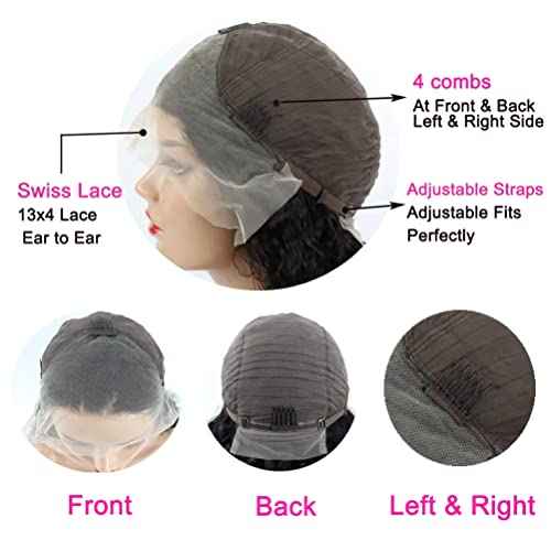 Lace Front Wigs for Black Women Human Hair Pre Plucked Loose Deep Wave 13x4 Lace Frontal Wigs Human Hair Loose Deep Curly Lace Front Wig Human Hair 26 Inch