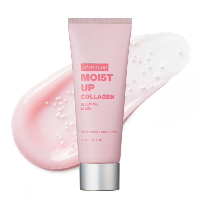 Elishacoy | Moist Up Collagen Sleeping Mask, Overnight Hydrating & Firming Mask, With Hyaluronic Acid + Collagen, BioCapsule H+C Moisture Care, For Dry & Dull Skin, 50mL (1.69 fl oz)