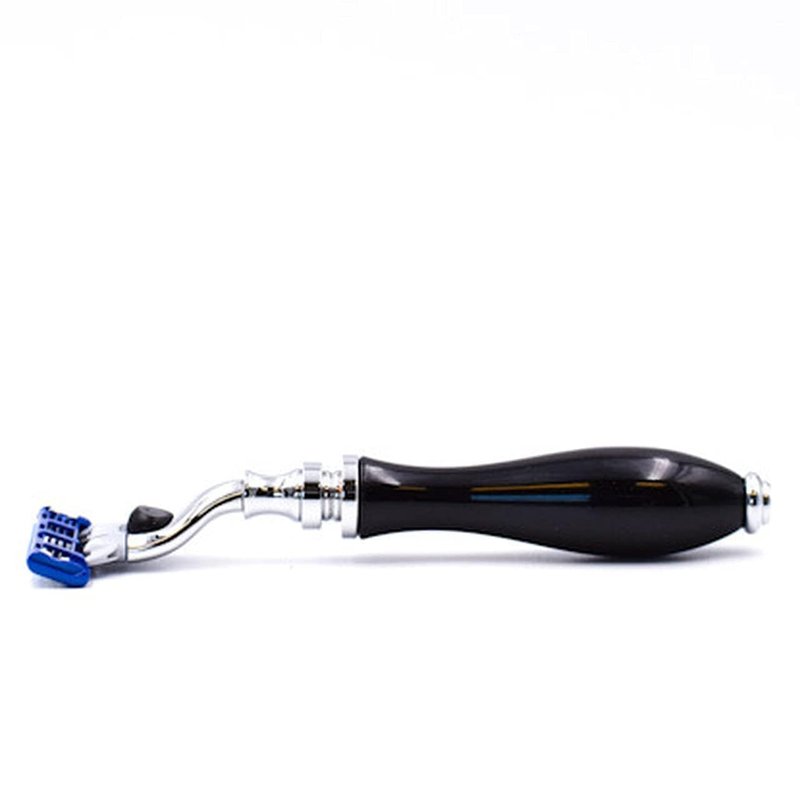 Parker Deluxe Razor - Gillette Mach 3 Compatible for a Close Shave | Premium Black Resin Handle with Chrome Trim