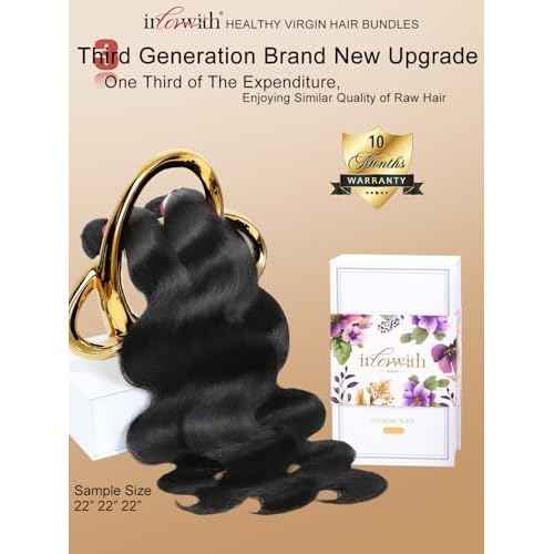 inlovwith 30 Inch Bundles Human Hair Body Wave, 100% Unprocessed Brazilian Virgin Hair Single Bundle, Selected Healthy Human Hair Bundles for Women