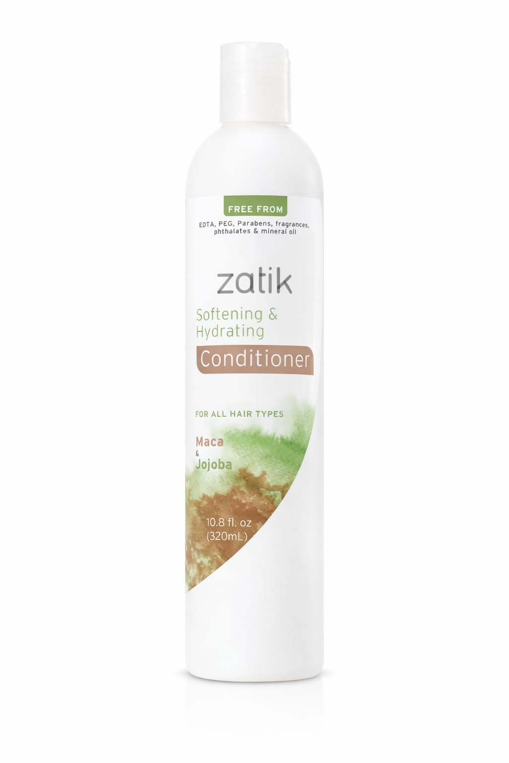 Zatik Naturals - Softening & Hydrating Shampoo + Conditioner Set - with Maca and Jojoba for all Hair, Vegan, Biodegradable, pH Balanced, Free From Sulfates, 10.8 fl oz (One of Each)