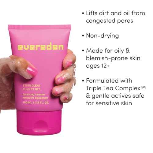 Evereden Preppy Skincare Collection with Triple Green Tea: Teen Skincare Steer Clear Balancing Jelly Cleanser Teen Face Wash, Let's Bounce Gel-Cream Moisturizer, & Balance Up Toner Pads for Face