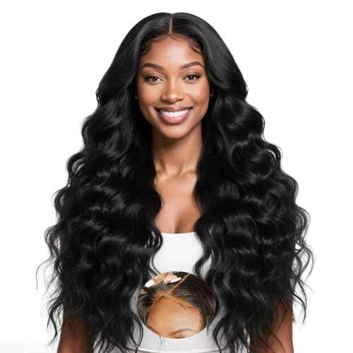 28Inch Wear And Go Glueless Wigs Human Hair Pre Plucked Pre Cut Body Wave Closure Wig 9x6 Lace Front Wigs Human Hair 200% Density Hd Lace Closure Glueless Loose Body Wave Wig For Women