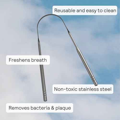HUPPY Stainless Steel Tongue Cleaner ? Reusable Tongue Scraper for Fresh Breath & Oral Hygiene | Durable Zero-Waste Tool, Removes Tongue Coating, Easy to Clean