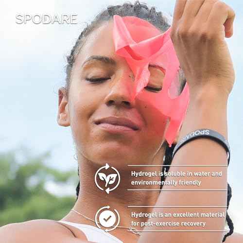SPORTS MASK - Soothing Hydrogel Face Mask - Repair Sun Damage, Calm Skin and Alleviate Redness - Soothe Skin and Reset Mind after Exercise - For All Skin Types - 5 Pc