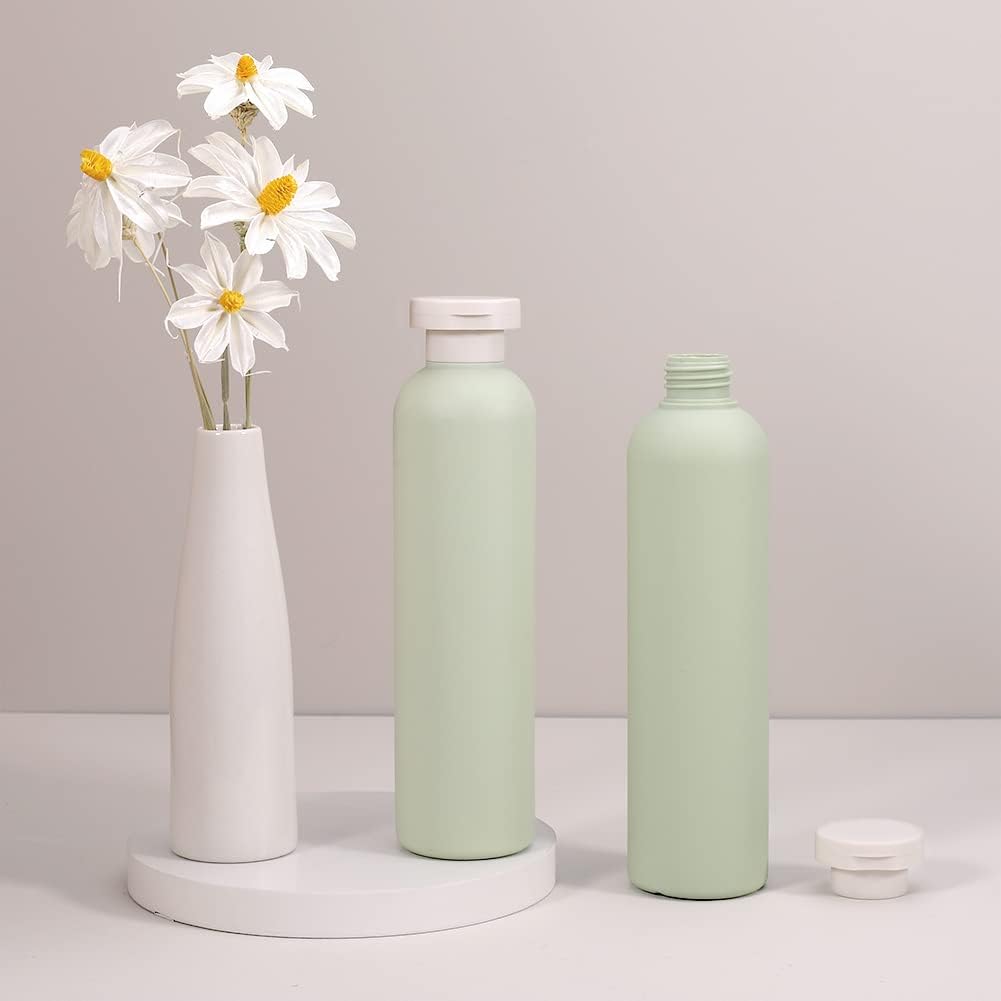 Travel Shampoo Bottles - 8.8 oz Refillable Squeeze Containers | Leak-Proof Toiletries (Blue & Green)