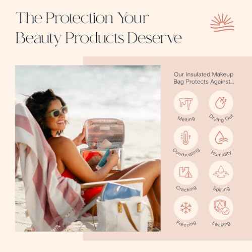 Stay Golden Metallic Silver Insulated Waterproof Makeup Bag for Women Heat-Resistant Travel Cosmetic & Toiletry Bag | Luxurious Vegan Leather Portable Makeup Organizer - Large