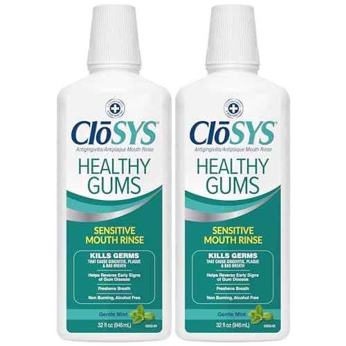 CloSYS Healthy Gums Mouthwash 32 Fl Oz, Pack of 2, Antiplaque, Anti-Gingivitis Mouthwash, Non-Burning, Non-Irritating