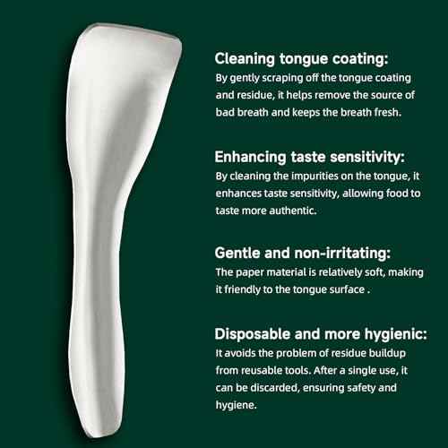 Dr. Emma Tongue Scraper, Disposable Tongue Cleaner for Adults, Paper Hygienic Scraper, Clean Tongue, Promote Fresh Breath, 60 Count (Pack of 1)