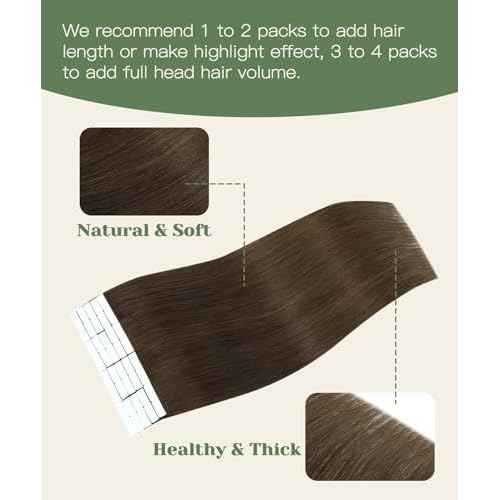 SURNEL Injected Invisible Tape in Hair Extensions Human Hair 20 Inch #4 Chocolate Brown Seamless Tape ins 20 Pcs 45g(#4,20)