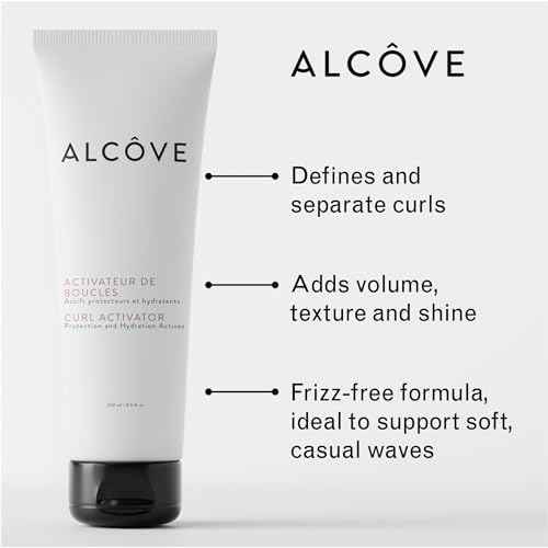Alc?ve - Curl Activator for Curly Hair - Argan Oil, Pomegranate Seed & Mango Extract - Defining Cream for Wavy Hair - Anti Frizz - Moisturizing - Effective in High Humidity - 250ml