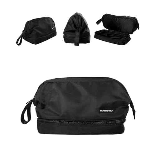 Members Only Dual Dopp Kit Toiletry Bag, Mens Dopp Kit for Travel with Dual Compartments, Mens Toiletry Travel Bag