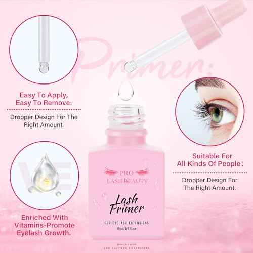 Lash Bonder Lash Primer for Eyelash Extensions Kit Longer Retention Glue Accelerator Lash Sealant Eyelash Bonder Primer 2 IN 1 Pre-Treatment for Professional Lash Extension (15ml+15ml)