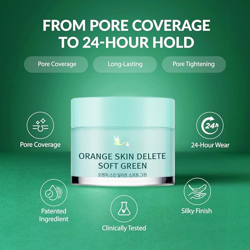 Orange Skin Delete Soft Green Pore Primer Korean Makeup 30g 1.06 oz