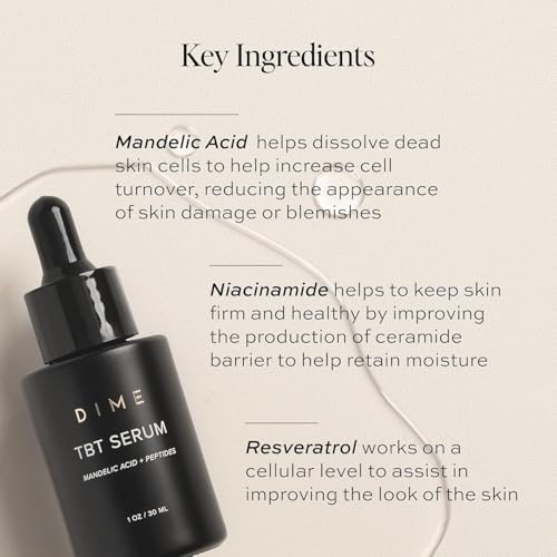 DIME Beauty TBT Serum - Anti-Aging Face Serum With Niacinamide and Mandelic Acid, Hydrating for Youthful Skin, 1 oz (30 mL)