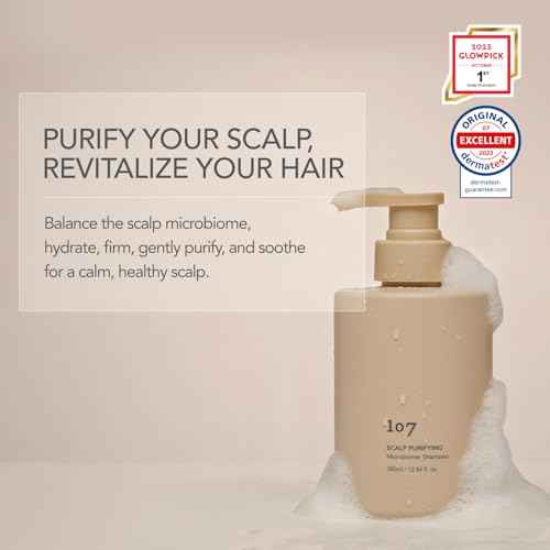 107 Clarifying Shampoo - Purifying Shampoo for Build Up, Dirt, Oil, Itchy, Dry Scalp ? Fermented Vinegar & Ginseng for Refreshed & Revitalized Scalp - Paraben, Phthalate and Sulfate Free (12.84oz)