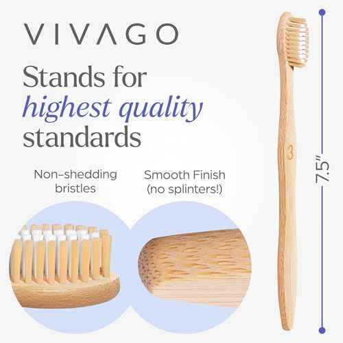 Bamboo Toothbrushes Medium Bristles 30 Pack - BPA Free Medium Bristles Toothbrushes for Adults - Eco-Friendly, Natural Wooden Toothbrush