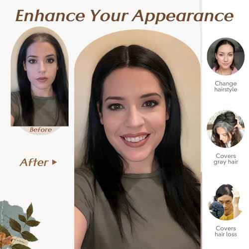 Rich Choices Hair Toppers for Women Real Human Hair Remy Hairs Toppers Hairpieces for Women with Thinning Crown Wispy Clip in Topper 12 Inch No Bang-#2R Chocolate Brown