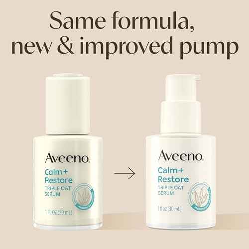 Aveeno Skin-Care Bundle for Sensitive Skin, Calm + Restore Triple Oat Hydrating Facial Serum, 1 fl. oz, & Travel Size Daily Moisturizing Cream + Prebiotic Oat, 0.5 oz, Fragrance Free, Two Items