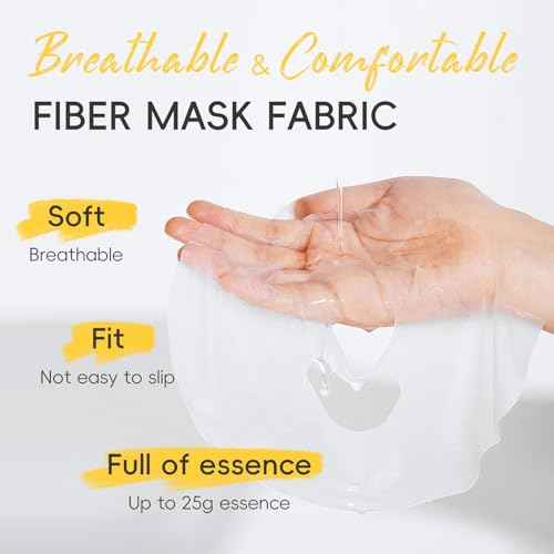 Sakura Face Mask Skin Care - Korean Face Mask Set Clean Pore, Hydrating, Facial Mask Sheet Masks Kit - Clay Mud Mask & Sleeping Mask, Hydrating Face Masks Day & Night Care (15Pack, Vitamin C 01)