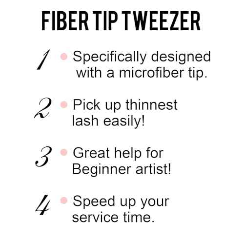 Fiber Tip Lash Tweezers For Eyelash Extension 4 Pcs Tweezers Professional Artist Tech Work Kit Tools,Best Volume Eyelash Lashes Extensions Precision Supplies Volume Boot 90 45 Degree(Pink)