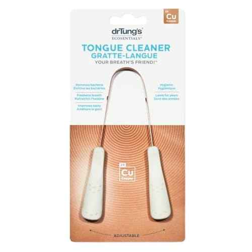 drTung's Tongue Cleaner, Copper Tongue Scraper, Tongue Cleaner for Adults, Kids, Easy to Use Comfort Grip Handle, 6 Pack