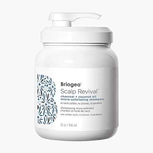 Briogeo Scalp Revival Charcoal + Coconut Oil Micro-Exfoliating Shampoo, Treatment for Dry & Itchy Scalp, Clarifying Shampoo for Build Up, Scalp Scrub for Oily Scalp, Vegan, Cruelty-Free