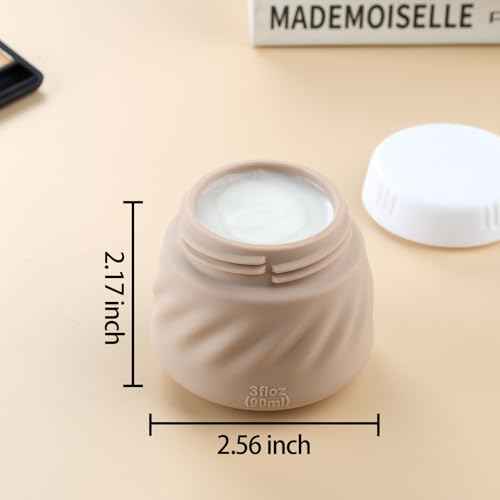 Gemice Travel Containers for Toiletries, TSA Approved 3 oz Leak-proof Silicone Travel Jars for Cream, BPA-Free Travel Size Container with Lid for Cosmetic Shampoo Cream (4 Pack)