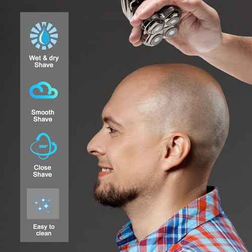 8Pack Pro 4 Head Replacement Blades for Pitbulls Bald Head Razors Gold PRO, Silver PRO, Platinum PRO¡¦ Series, Precision Replacement Blades for Head, Face, and Body Grooming.