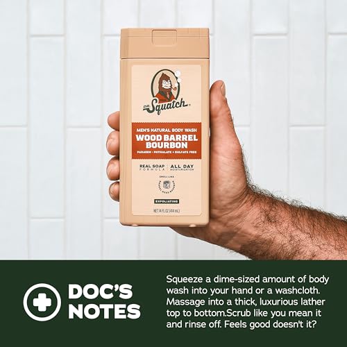 Dr. Squatch NEW Body Wash for Men with Nourishing, Natural Ingredients | No Paraben, Phthalate, Sulfate | All Day Moisture | Long Lasting Scent | Fresh Falls & Coconut Castaway (14 oz, 2-Pack)