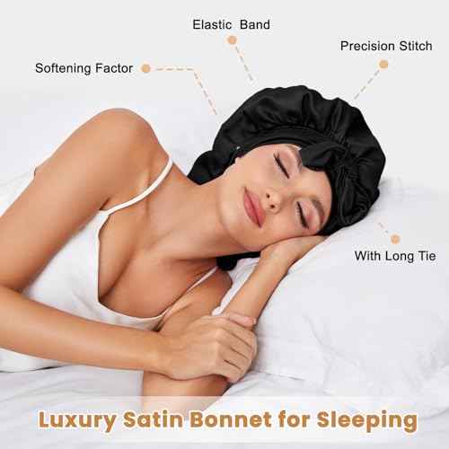 Silk Long Bonnet for Braids & Curly Hair, Silk Satin Bonnet for Sleeping, Extra Large Bonnets for Women Braid