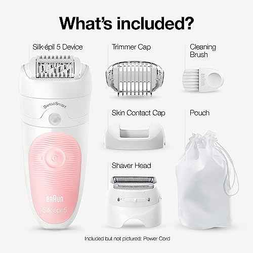 Braun Epilator Silk-?pil 5 5-620, Hair Removal Device, Epilator for Women, Shaver & Trimmer, Cordless, Rechargeable, Wet & Dry, 6 Piece Set, Holiday Gifts for Women