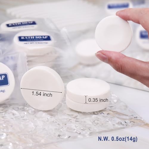 Bulk Bar Soap Round, 200 pcs Mini Soap Bars Bulk Individually Wrapped, 0.5 oz Travel Soap Small Hotel Soaps Travel Size Toiletries for Hotel Bathroom(Round)