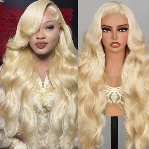 613 Blonde Body Wave Lace Front Wigs Human Hair 13X4 Lace Front Wigs Human Hair 200 Density 613 HD Lace Frontal Wigs Pre Plucked For Women 28 Inch