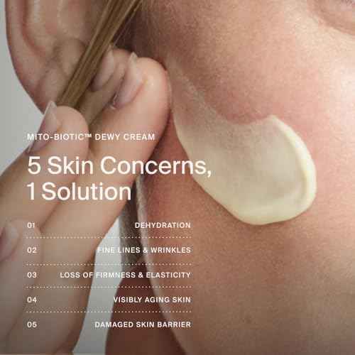 Timeline Mito-Biotic¢â Travel Size Dewy Cream Lightweight Moisturizer With Peptides to Hydrate, Plump & Protect Dry Skin - .51 Fl Oz