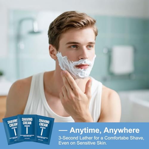 Shaving Cream Bulk Travel 8ml/0.28fl oz,Disposable Shaving Cream in Bulk Travel Shave Cream for Hotel Homeless£¨White Tea£¬Pack of 200)