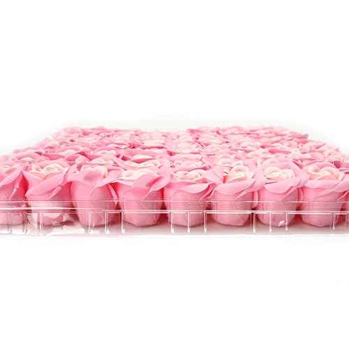 81PCS Soap Flower, Roses Rosas Floral Shaped Scented Bath Body Shower Petals Bouquet Flores De Jabon for Her, Valentine's Day, Wedding, Birthday, Mothers Day, Anniversary, Party Favors Gifts Idea Pink