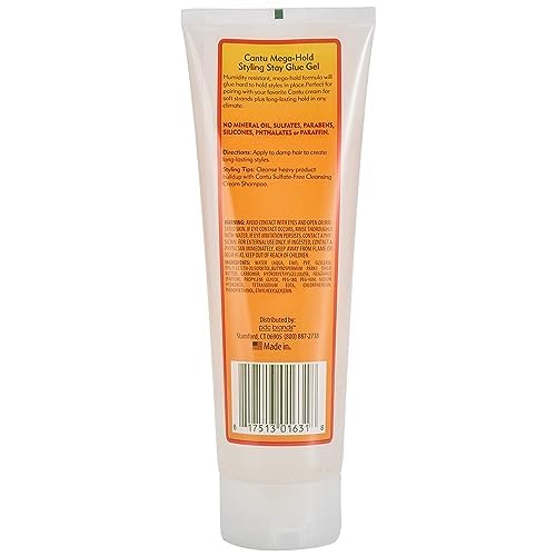 Cantu Natural Hair Styling Gel Stay Extreme Hold Tube, 8 Oz