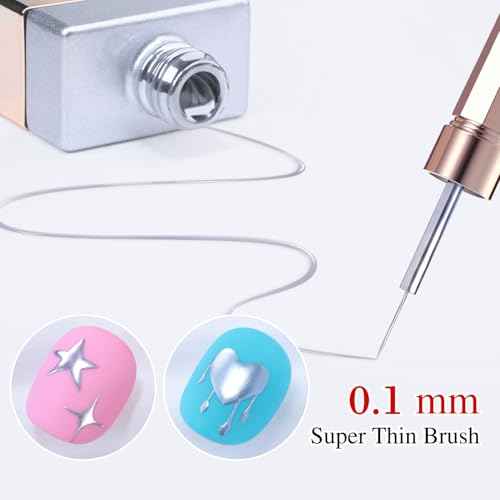 Double Rhythm 15 Ml Metallic Gel Liner Nail Art Gel Bronze Mirror Chrome Painted Drawing Stripper 3D Effect Gel Polish (Chrome Silver-L1009)