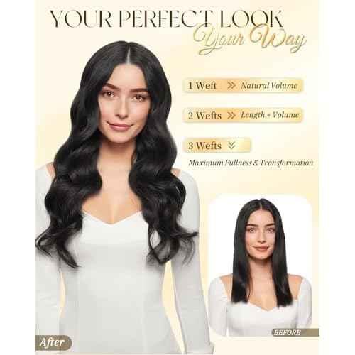 PANEWAY Butterfly Hair Extensions Human Hair 100% Real Remy, Seamless Double Weft Layered Extensions for Volume & Length Lightweight, Natural-Looking,Dyeable & Heat-Friendly(1B,Soft Black,20Inch)