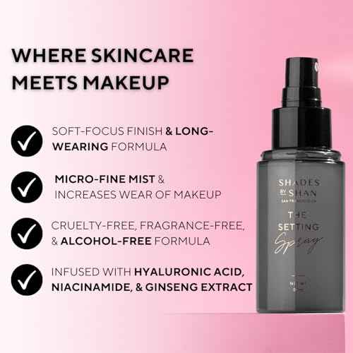 Shades by Shan Setting Spray, Alcohol-Free, Long-Wearing, Vegan, Soft-Focus Finish (Full Size)
