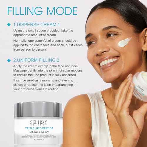 Nodfens Triple Lipid Peptide Cream for Anti-Aging, Restores & Repairs Mature Skin for Radiant, Smooth Complexion - Advanced Strength Recovery Face Moisturizer Cream