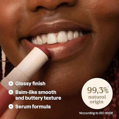 ATTITUDE Oceanly Sheer Lip Gloss Stick, EWG Verified, Titanium Dioxide-Free, Vegan Makeup & Beauty, Cruelty-Free, Plastic-Free, Happy Berry, 0.12 Ounces