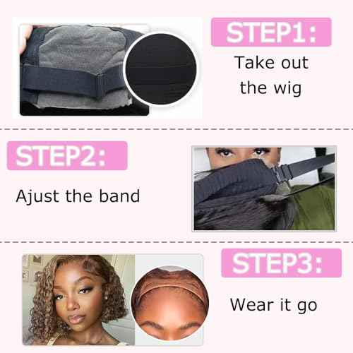 Glueless Bob Wigs Human Hair 5x5 Water Wave Closure Bob Wig Human Hair 4/27 Ombre Highlight Wear and Go Glueless Wig Pre Plucked Pre Cut Wig Human Hair Natural Hairline 180% Density £¨16inch£©