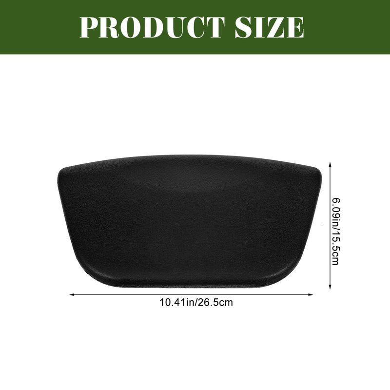 Healifty Bath Pillow for Tub with Suction Cups Removable Pu Headrest Cushion Neck and Back Support Waterproof Spa Pillow for Relaxing Soak 4.1 X 2.4 Inch