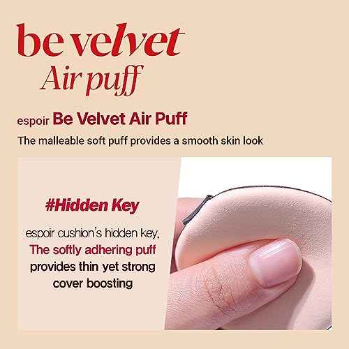 Espoir Be Velvet Air Puff 7pc | Soft & Smooth Sponge Applicator for Flawless and Easy Makeup, Suitable for Cushion and Liquid Foundation, Cream, Powder, Concealer, Round Shape, Korean Base Tools